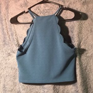 Dark blue green tank top